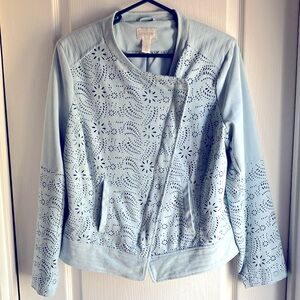Chico's Light Blue Women's Moto Jacket
